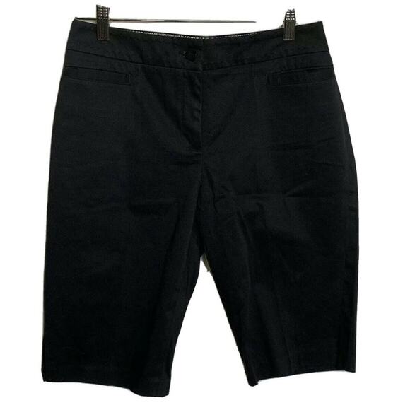 Claudia Ev Black Coin Pocket Bermuda shorts  sz 4 Cotton flat front summer - Picture 1 of 7